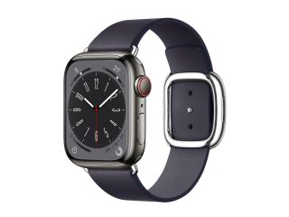 Apple Watch Series 8 Edelstahlgehäuse 41mm (GPS + Cellular) Modernes Lederarmband