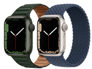 Apple Watch Series 7 Aluminiumgehäuse 45mm (GPS + Cellular) Geflochtenes Solo Loop, Lederarmband mit Endstück